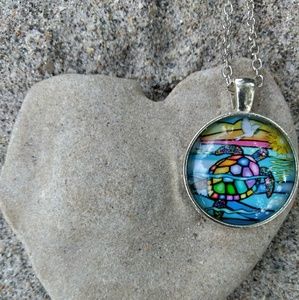 Mosaic Turtle Necklace